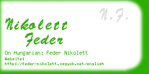 nikolett feder business card